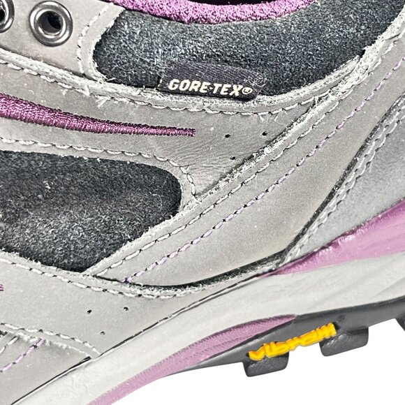 The North Face Gore-Tex Hiking Boots Shoes Gray Purple Vibram Sole Size 9 Trail - Picture 12 of 16